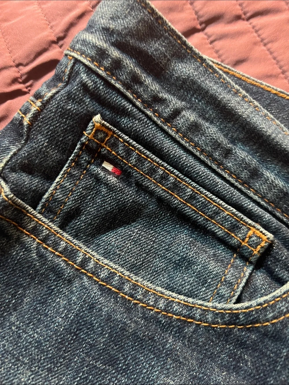 Tommy Hilfiger Light & Dark Blue Denim‎ with Gold Stitching Mens classic 34/34